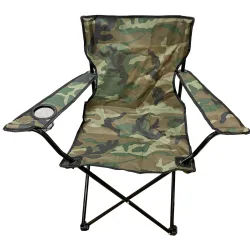 Camping-Stuhl, klappbar mit Getränkehalterung, camouflage