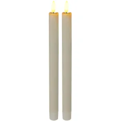 2er-Set LED-Stabkerze, mit Fernbedienung & Timer-Funktion, elfenbein, batteriebetrieben