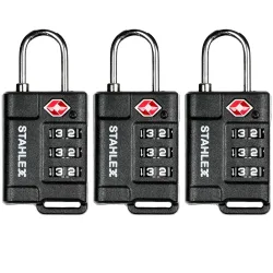 3er-Set TSA-Gepäckschloss mit 3-stelligem Zahlencode