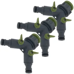 3er-Set 2-Wege-Ventil für Wasserhähne 1/2 - 3/4