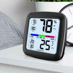 Digitales Präzisions-Thermo-/Hygrometer mit LCD-Display, kalibrierbar