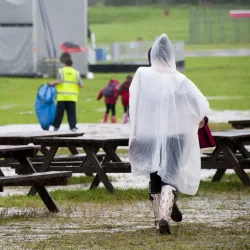 4er-Set Notfall Regenponcho mit Kapuze, transparent, 120 cm