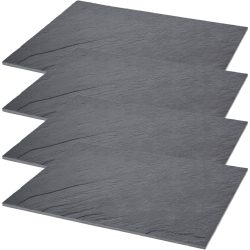 4er-Set Platzset, Schieferplatte, L 40 x B 30 cm