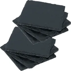8er-Set Schiefer-Untersetzer, Glasuntersetzer in edler Optik, je 10 x 10cm