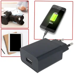 USB-A-Ladegerät, 10 W, schwarz