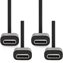 2er-Set USB-C Ladekabel, USB 2.0, schwarz, 1m
