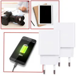 2er-Set USB-A-Ladegerät, 10 W, weiss