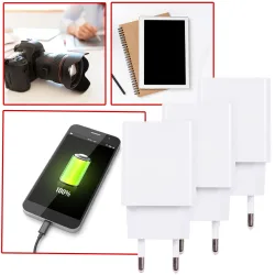 3er-Set USB-A-Ladegerät, 10 W, weiss