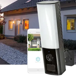 Wandleuchte mit Full-HD Überwachungskamera und Bewegungssensor, SmartLife, Nachtsicht