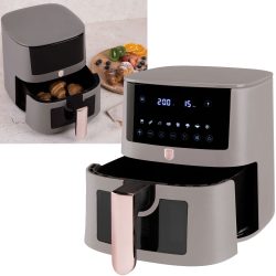 Heissluftfritteuse mit 8 Kochprogrammen und Warmhaltefunktion, 5l, taupe