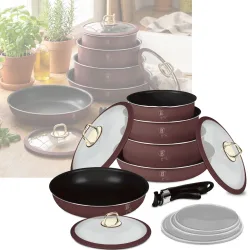 Design Kochset inkl. Smart Lids, 12-teilig, bordeaux