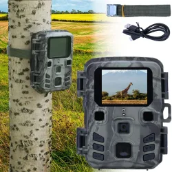 Kompakte Full-HD-Wildkamera mit Bewegungssensor und Nachtsicht, 15m Reichweite, IPX5