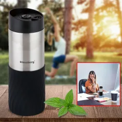 Doppelwandiger Thermobecher, 420ml, schwarz