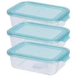 3er-Set Frischhaltedose aus Borosilikat-Glas, gross, Vorratsschale, 1040 ml