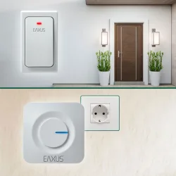 Türklingel mit einem Empfänger, LED-Licht, IP44, batterielos