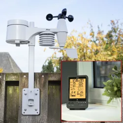 Professionelle Wetterstation, Aussensensor, Hitzeindex, Taupunkt, Mondphasen uvm.