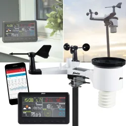 Professionelle WLAN-Wetterstation, Aussensensor, Taupunkt, Luftdruck, UV-Strahlung, uvm.