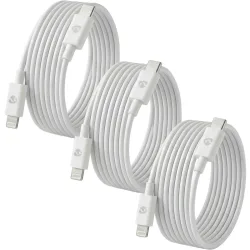 3er-Set iPhone Ladekabel, Lightning Kabel, USB-C, MFi Zertifiziert, 2 m, weiss