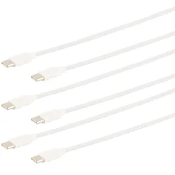3er-Set Schnellladekabel USB-C auf USB-C, weiss, 0,5 m