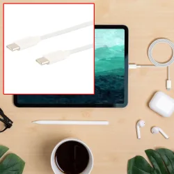 2er-Set Schnellladekabel USB-C auf USB-C, weiss, 1,5 m