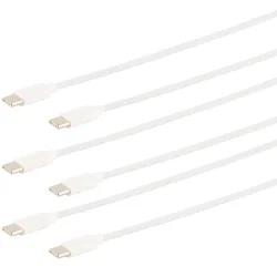 3er-Set Schnellladekabel USB-C auf USB-C, weiss, 2 m