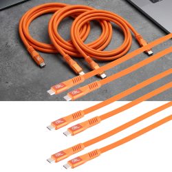 3er-Set Daten- & Schnellladekabel PD 3.1, 240 W, 20 Gbit/s, USB-C zu USB-C, orange, 2 m