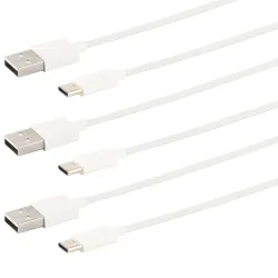 3er-Set Daten- & Ladekabel, USB-A auf USB-C, weiss, 2 m