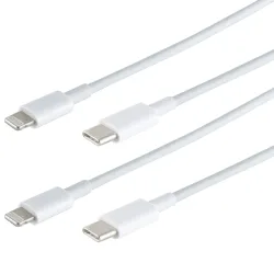 2er-Set Schnellladekabel USB-C auf Lightning, weiss, 0,5 m