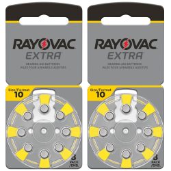 2er-Set Hörgeräte Batterien Extra 10, gelb, 1,45V 105 mAh, 16er-Pack