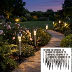 Mini-LED-Solarlampen, 32 Stück mit Erdspiess & Dämmerungssensor, IP44