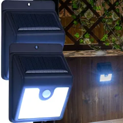 2er-Set LED-Solar-Wandstrahler mit Bewegungssensor, 50 Lumen, IP44
