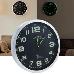 Funk-Wanduhr mit laufruhigem Quarz-Uhrwerk, Ziffern & Zeiger nachleuchtend, Ø 30 cm