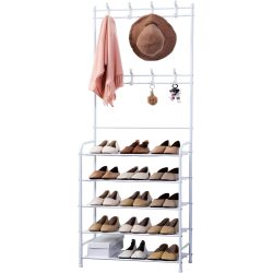 Garderobenständer mit Schuhregal, 170 x 60 cm, weiss