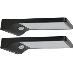 2er-Set Solar Aussenwandleuchte mit Bewegungssensor, 50lm, IP44