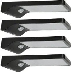 4er-Set Solar Aussenwandleuchte mit Bewegungssensor, 50lm, IP44