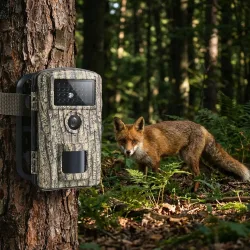 Camouflage Wildkamera mit Bewegungssensor, Nachtsicht und Mikrofon, IP66