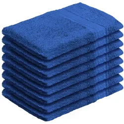 8er-Set Waschhandschuhe aus 100% Baumwolle, Waschlappen mit Schlaufe, royal
