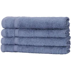 4er-Set Gästehandtücher, 50% Bambus & 50% Baumwolle, 30 x 50 cm, blau