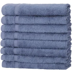 8er-Set Gästehandtücher, 50% Bambus & 50% Baumwolle, 30 x 50 cm, blau