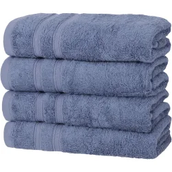 4er-Set Handtücher, 50% Bambus & 50% Baumwolle, 50 x 100 cm, blau