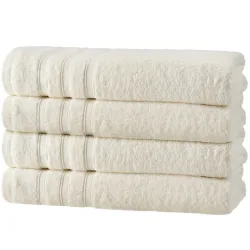 4er-Set Duschhandtücher, 50% Bambus & 50% Baumwolle, 70 x 140 cm, natur