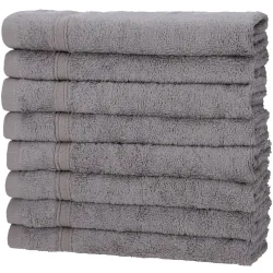 8er-Set Gästehandtücher, 50% Bambus & 50% Baumwolle, 30 x 50 cm, grau