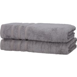 2er-Set Duschhandtücher, 50% Bambus & 50% Baumwolle, 70 x 140 cm, grau