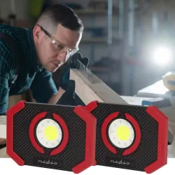 2er-Set COB-LED Arbeitsleuchte & Powerbank, 1000lm, Akkubetrieb, IP21