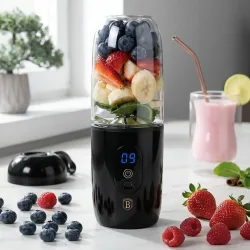 To-Go-Mixer mit USB, schwarz-roségold, 120-130 W