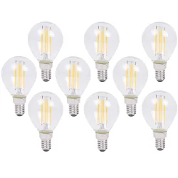 9er-Set LED-Filament-Lampe, G45, E14, 400 lm, 4 W, 2500 K, warmweiss