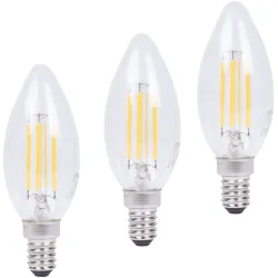 LED-Filament-Kerzenlampe, C35, E14, 400 lm, 4 W, 2500 K, warmweiss