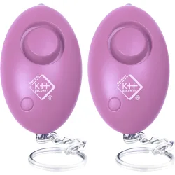 2er-Set Personenalarm inkl. LED-Licht, 120dB, pink