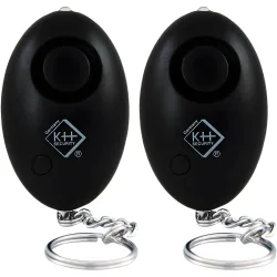 2er-Set Personenalarm inkl. LED-Licht, 120dB, schwarz