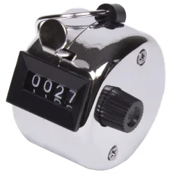 Mechanischer Handzähler mit 4 Ziffern aus Metall